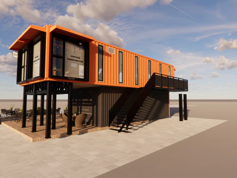 Container coffee shop-4 3D Model