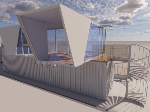 Container coffee shop-4 3D Model