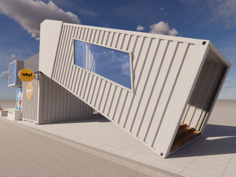 Container coffee shop-4 3D Model