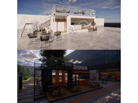 Container coffee shop-5 3D Model