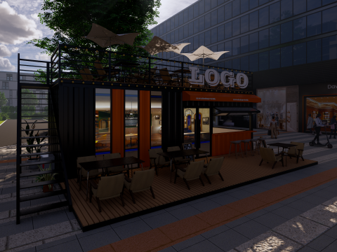 Container coffee shop-5 3Dモデル