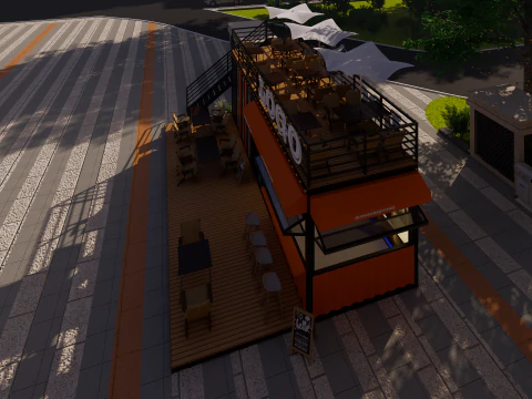 Container coffee shop-5 3D Model