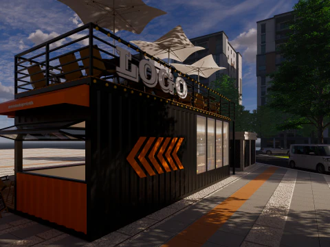 Container coffee shop-5 3D Model