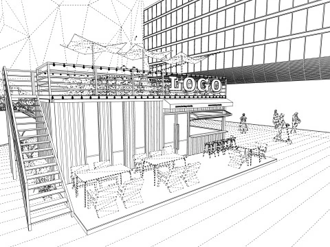 Container coffee shop-5 3D Model