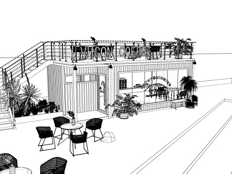 Container coffee shop-5 3D Model