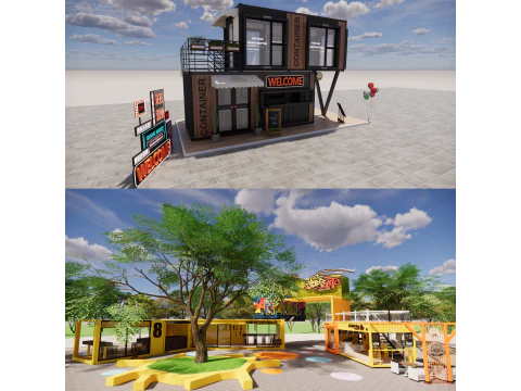 Kawiarnia kontenerowa-6 Model 3D