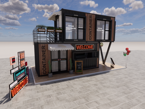 Container coffee shop-6 3D Модель
