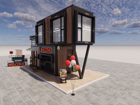 Container coffee shop-6 3D Модель