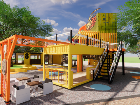 Container coffee shop-6 3D Модель