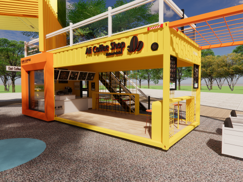 Container coffee shop-6 3D Модель