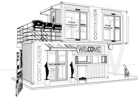 Container coffee shop-6 3D Модель