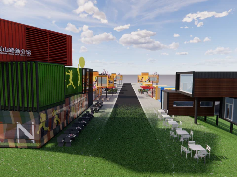 集装箱咖啡厅-7 3D 模型