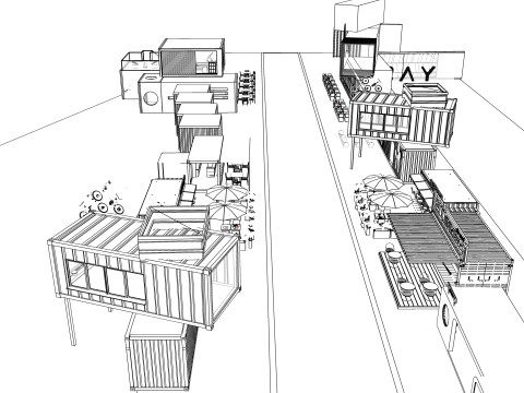 Container coffee shop-7 3D Модель