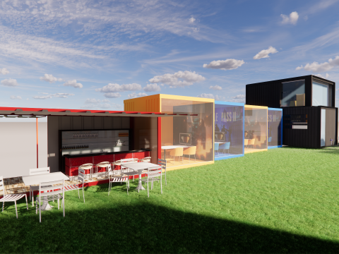 Container coffee shop-7 3D Модель