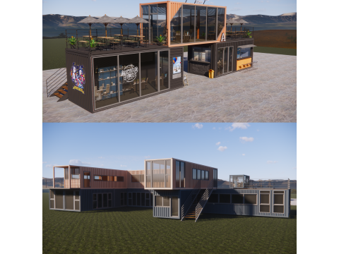 Container coffee shop-8 3D Model