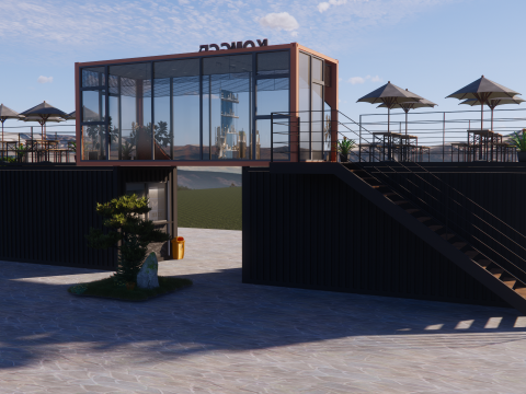Container coffee shop-8 3D Model