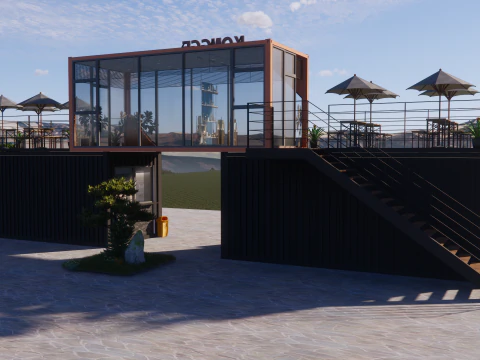Container coffee shop-8 3D Model
