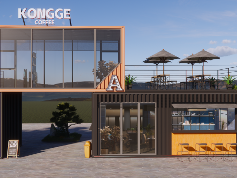 Container coffee shop-8 3D Model