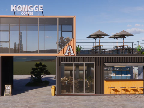 Container coffee shop-8 3D Model