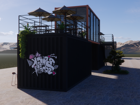 Container coffee shop-8 3D Model