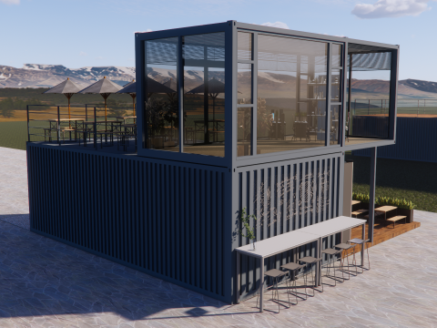 Container coffee shop-8 3D Model