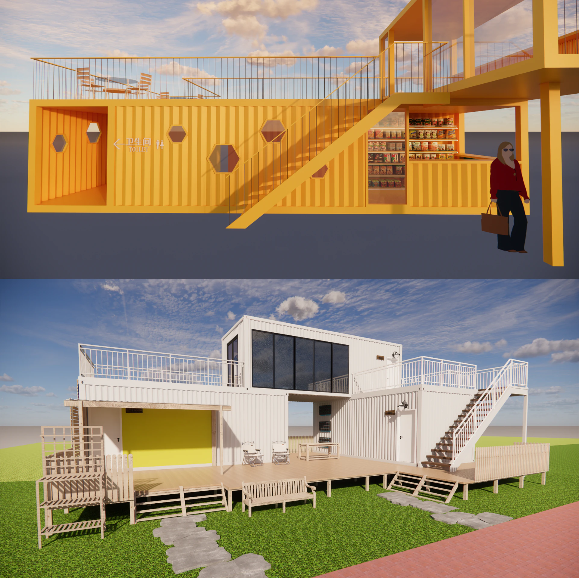 Container coffee shop-9 3D Model .c4d .max .obj .3ds .fbx .stl .blend 