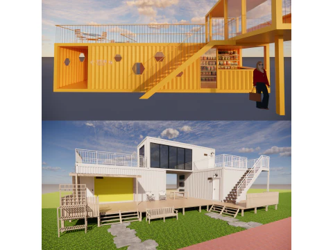 Container coffee shop-9 3D Model