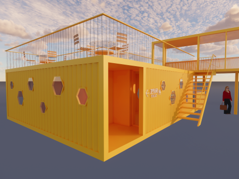 Container coffee shop-9 3D Model
