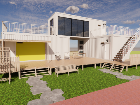 Container coffee shop-9 3D Model