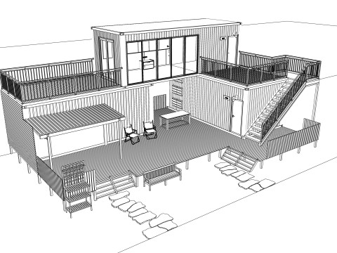 Container coffee shop-9 3D Model