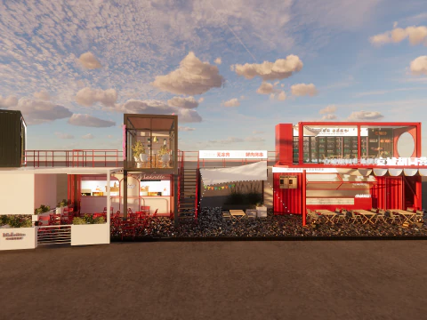 Container coffee shop-10 3D Model