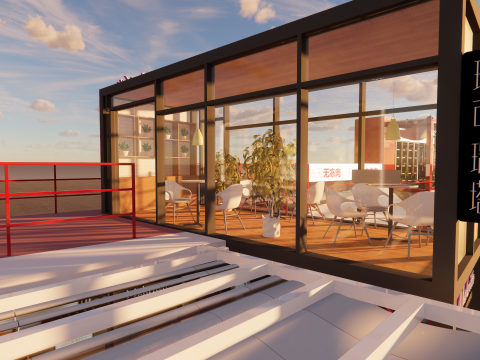 Container coffee shop-10 3D Модель