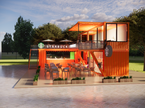 Container coffee shop-10 3D Модель