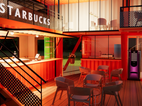 Container coffee shop-10 3D Модель