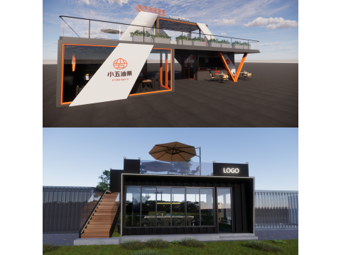 Container coffee shop-11 3D Model