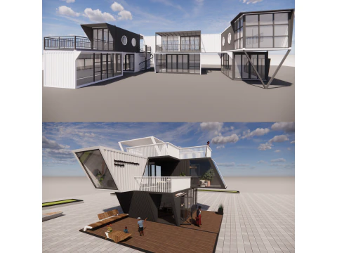 Konteyner kahve d&uuml;kkanı-14 3D Model