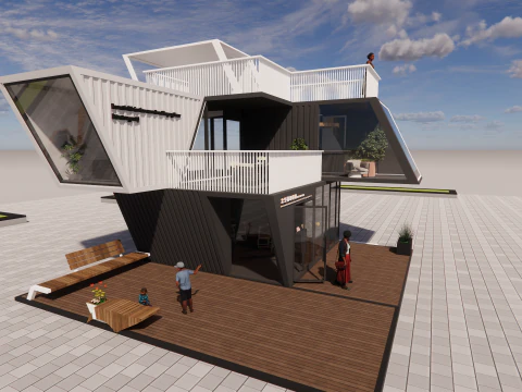 Container coffee shop-14 3D Model
