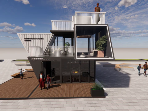 Container coffee shop-14 3D Model