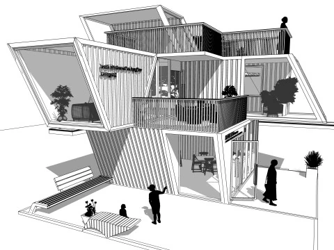 Container coffee shop-14 3D Model