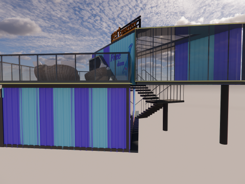 Container coffee shop-15 3D Modell