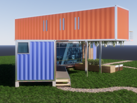 Container coffee shop-15 3D Modell