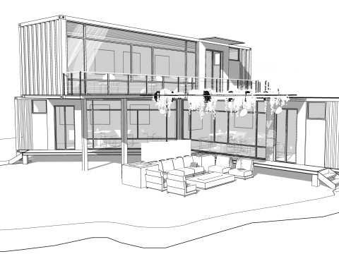 Container coffee shop-15 3D Modell