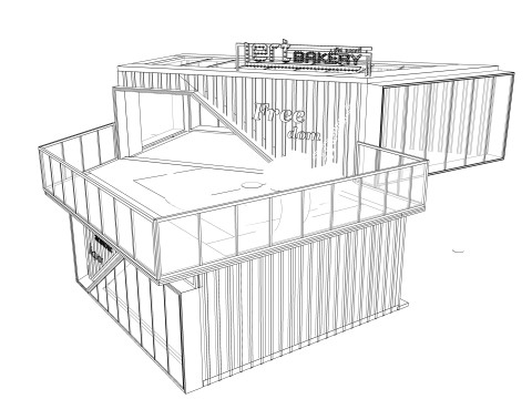 Container coffee shop-15 3D Modell