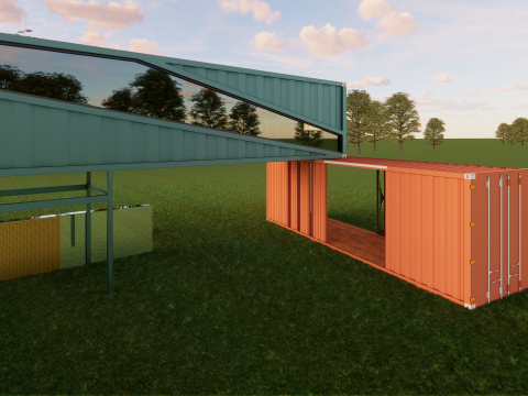 Container coffee shop-16 3D Модель
