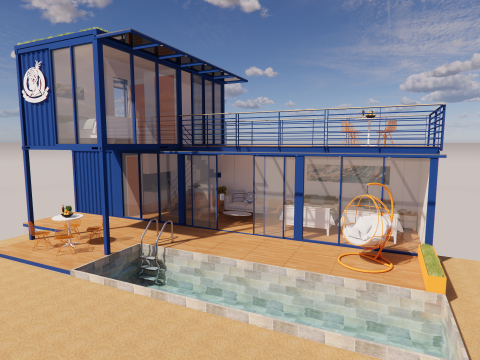Container coffee shop-16 3D Модель