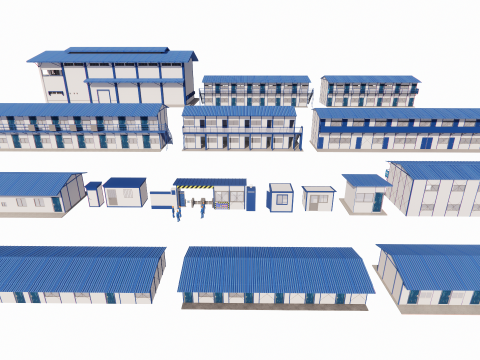 Portable Construction Site Building -A1 3D Модель