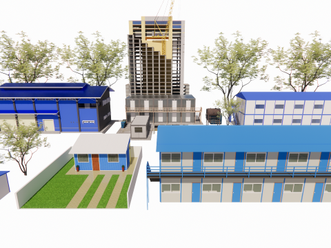 Portable Construction Site Building -A2 3D Модель
