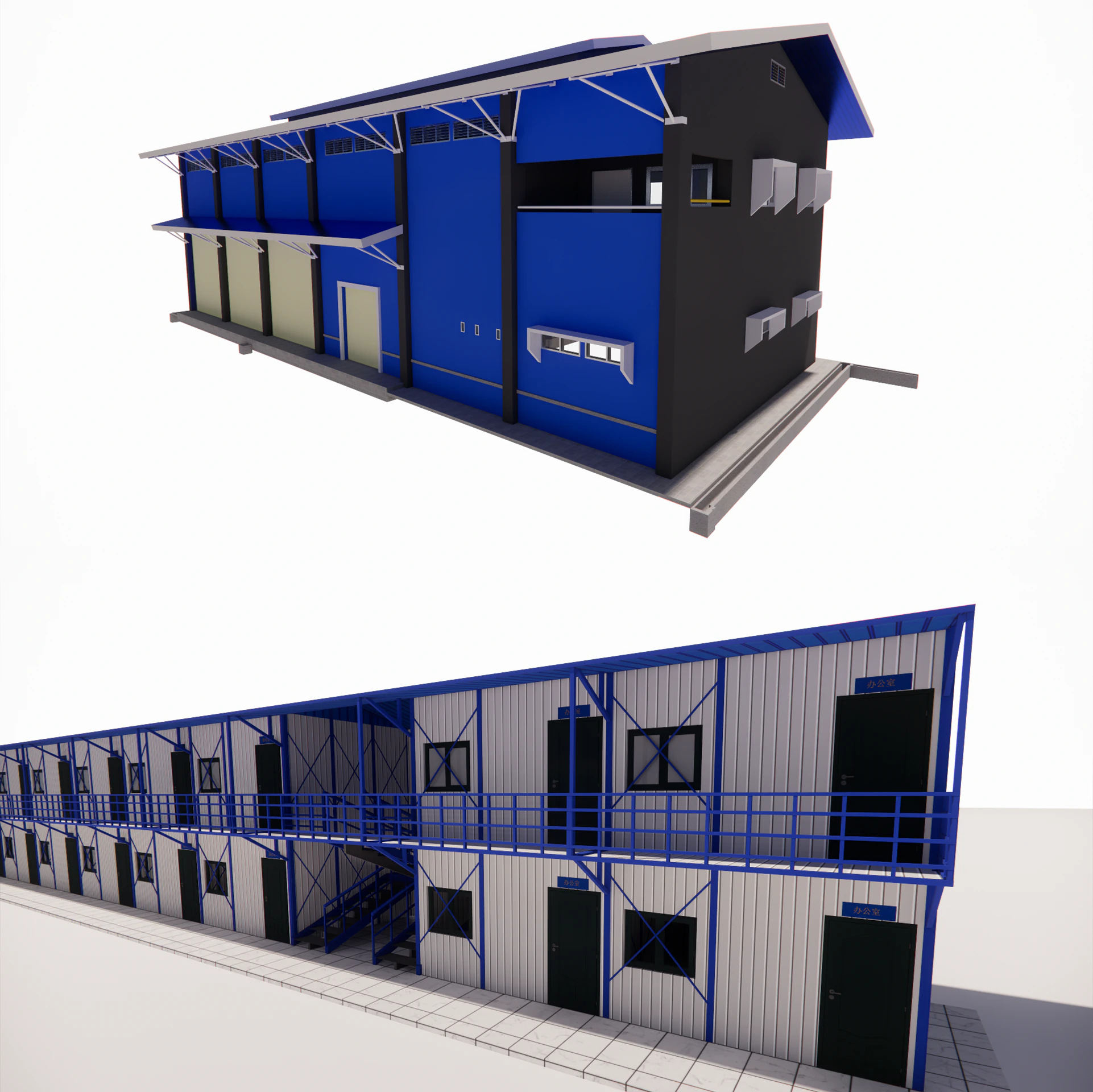 Portable Construction Site Building -A3 3D Model .c4d .max .obj .3ds .fbx .stl .blend