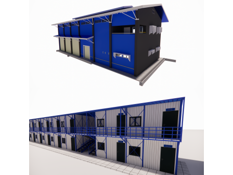 Portable Construction Site Building -A3 3D Модель