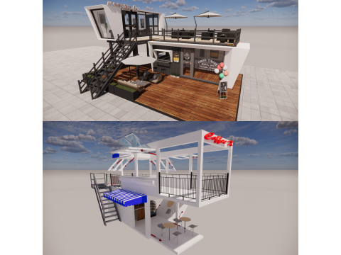 Container coffee shop-19 3D Model